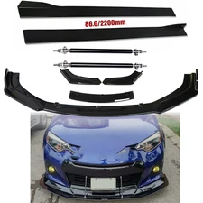 For Toyota Corolla 2010-2022 Front Bumper Lip Splitter Spoiler Strut Rods Glossy