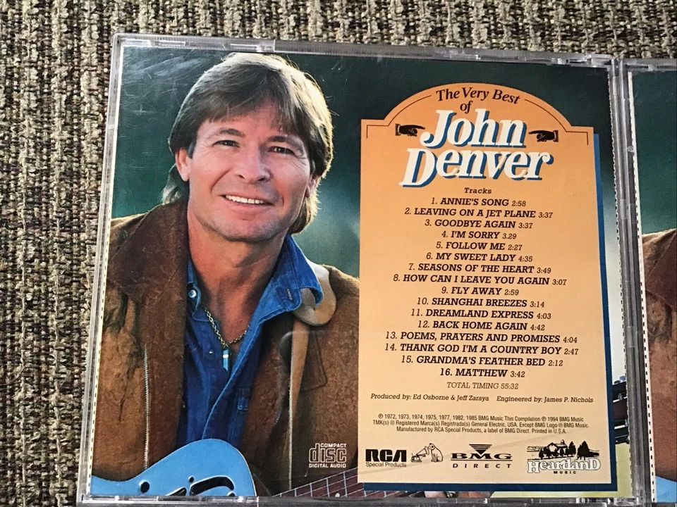 THE VERY BEST OF JOHN DENVER 2-CD SET OOP 1994 HEARTLAND PRINT 30TRX - Image 2 of 4