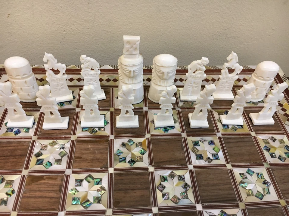 Шахматы ручной работы настоящая резьба по верблюжьей кости - Изображение 3 из 4