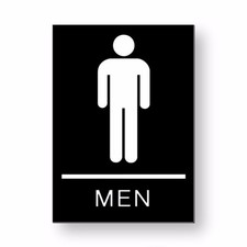 Men Bathroom Metal Sign 5" x 7" men's restroom business restaurant MS019w