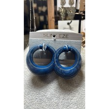 #8. Vintage Slink Eze Blue Coil Hoop Slinky Earrings