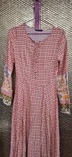 SheIn Size XS Extra Small Pink Long Sleeve Boho Maxi Long Dress (326/271/v)