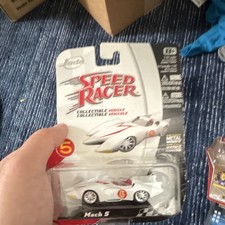 Jada Speed Racer Mach 5 1:64 Diecast Metal Car White Red Speed Racer Theme
