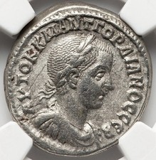 Gordian III 238-244 AD NGC XF HUGE Silver Tetradrachm, ANTIOCH Roman Empire Coin