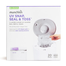   UV Snap, Seal  Toss  Diaper Pail Refill Bags, Holds up to 600 Newborn Diapers