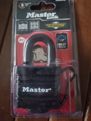 Master Lock Vorhängeschloss wetterfest Verbundstahl Vorhängeschloss 40 mm x 29 mm 7804D - Neu