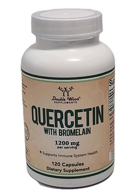 Double Wood Supplements QUERCETIN w/BROMELAIN - 120 Capsules 1200mg  EXP : 02/28