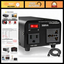 500W Voltage Transformer Power Converter 110V/220V Step Up/Down with US Cord