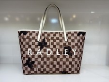 Image of Brand New Radley Southwell Gardens Check - Large Open Top Tote Bag - stone