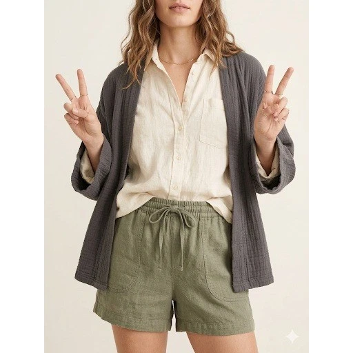 J.Crew Re-Imagined Seaside Shorts Green Linen Lyocell Blend Boho Minimalist NWOT
Opens in a new wind