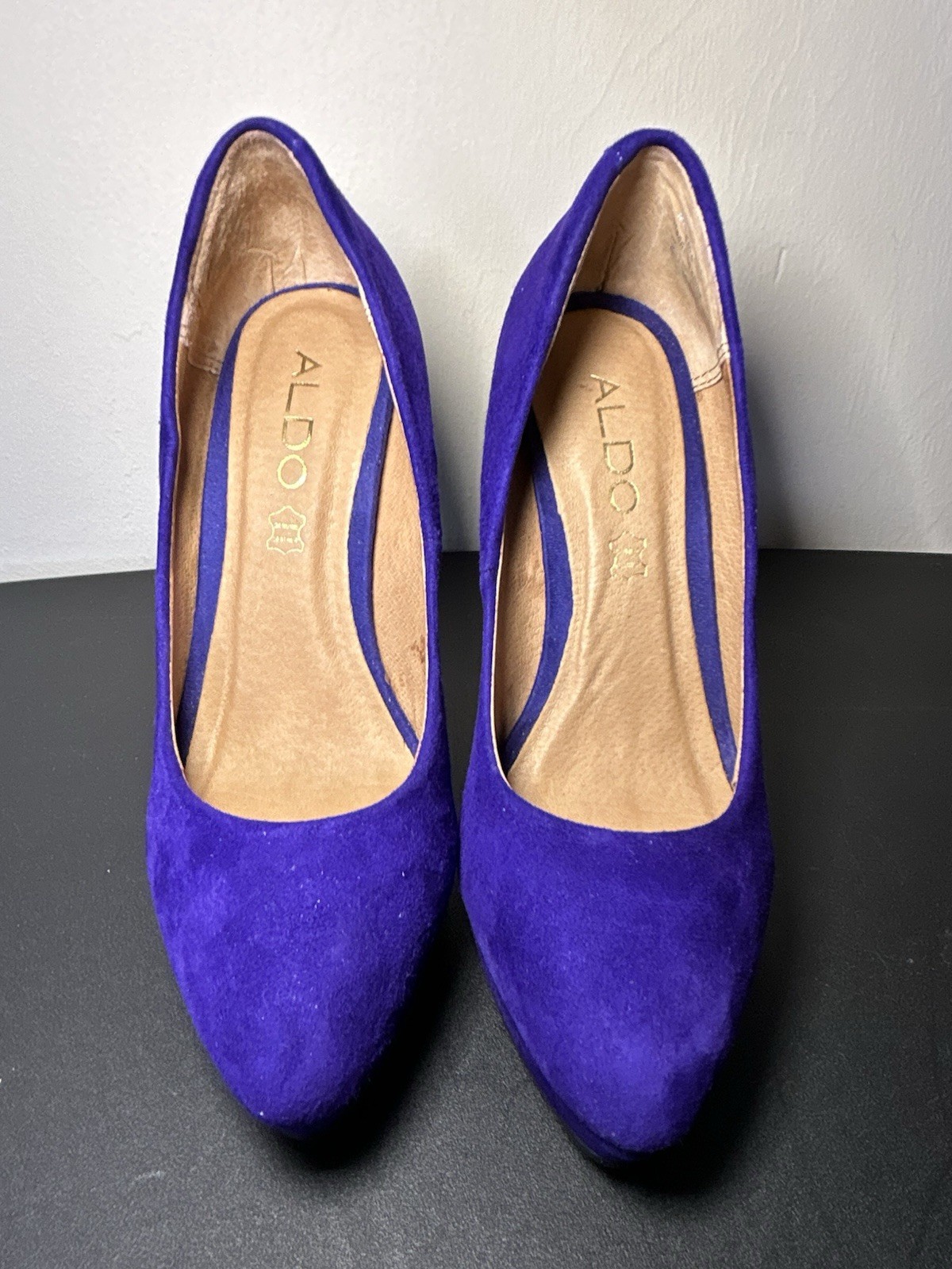 Aldo Blue Purple Patchwork Suede Platform High Heels Stiletto Size 6