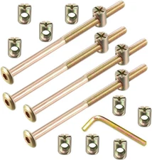 M6 X 90Mm Zinc Plated Hex Drive Socket Cap Furniture Barrel Screws Bolt Nuts 