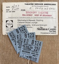 TONY AWARDS Billet Stubs (3x) Vintage 40ème Annuel Broadway 1986 NYC Minskoff