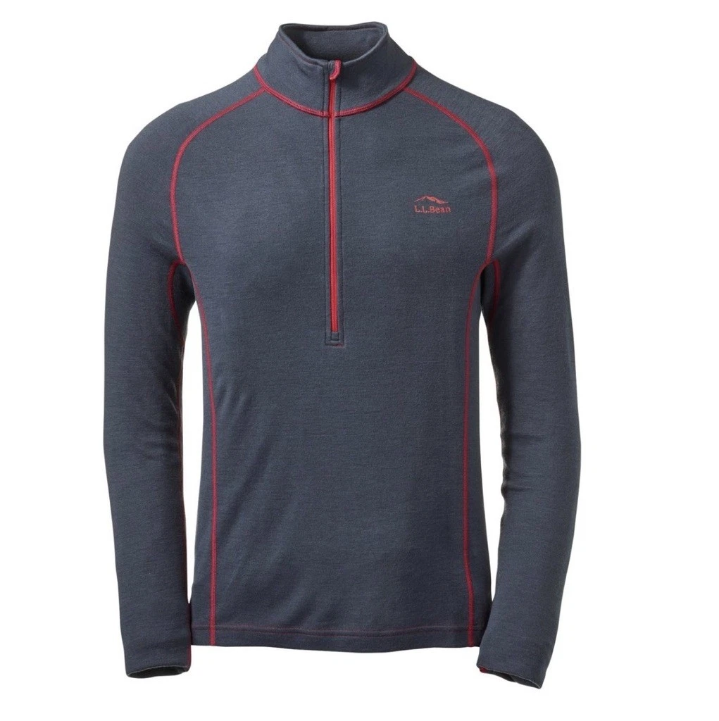 L.L. Bean Men’s Cresta Midweight 250 Quarter-Zip Top In Carbon Navy- Size Small