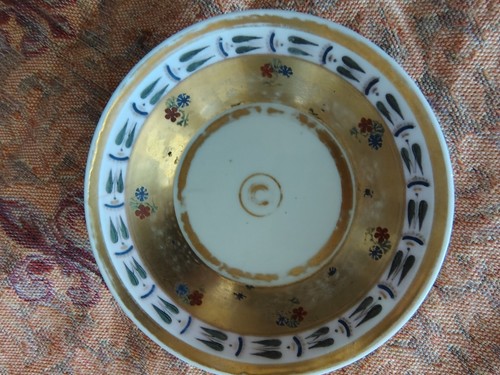 M ANTIQUE PARIS PORCELAIN HANDPAINTED WITH GOLD CUP/SAUCER - Picture 3 of 9
