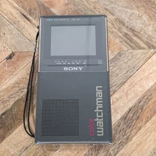 Vintage Sony Color Watchman FDL-310 Portable LCD Powers On Screen Sound Works