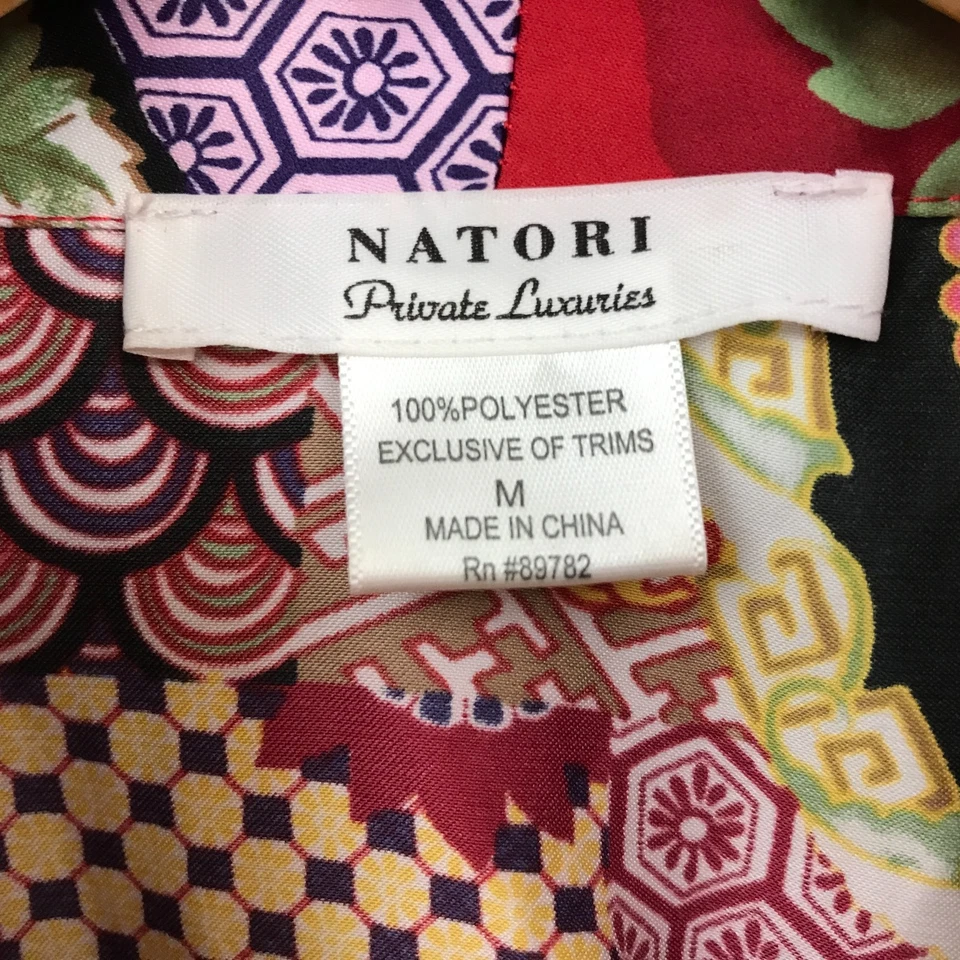 Bata Natori Private Luxuries Floral Satén Cinturón Manga Kimono Talla M Foto 3 de 4