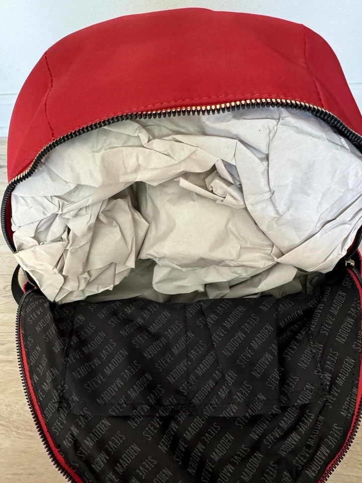 Mochila Steve Madden Nylon Dr126125 Nueva con Etiquetas, Roja, Mochila y Bolsa Foto 4 de 4