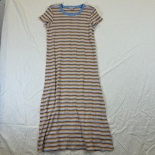 American Eagle Striped Ribbed Maxi Dress Blue Brown Pink XS Short