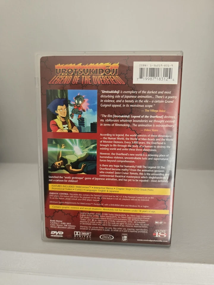 Urotsukidoji: Legend of the Overfiend DVD Manga / Anime Classic RARE OOP - Image 2 of 4