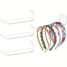 4pc Clear Acrylic Wall Corner Storage Rack Rectangle 180x50x50mm Jewelry display