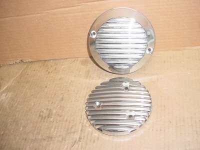 Harley Davidson CB350-4  CB500-4 Chrome Finned Chopper Engine Covers