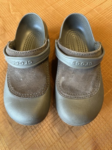 Crocs Brown Troika Suede Women's Size 7 Clogs Comfort Shoes Slip On Strap - 第 1/3 張圖片
