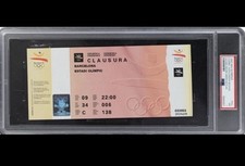 1992 OLYMPICS MICHAEL JORDAN WEARS 🇺🇸FLAG DREAM TEAM GOLD MEDALS🏅TICKET PSA 7