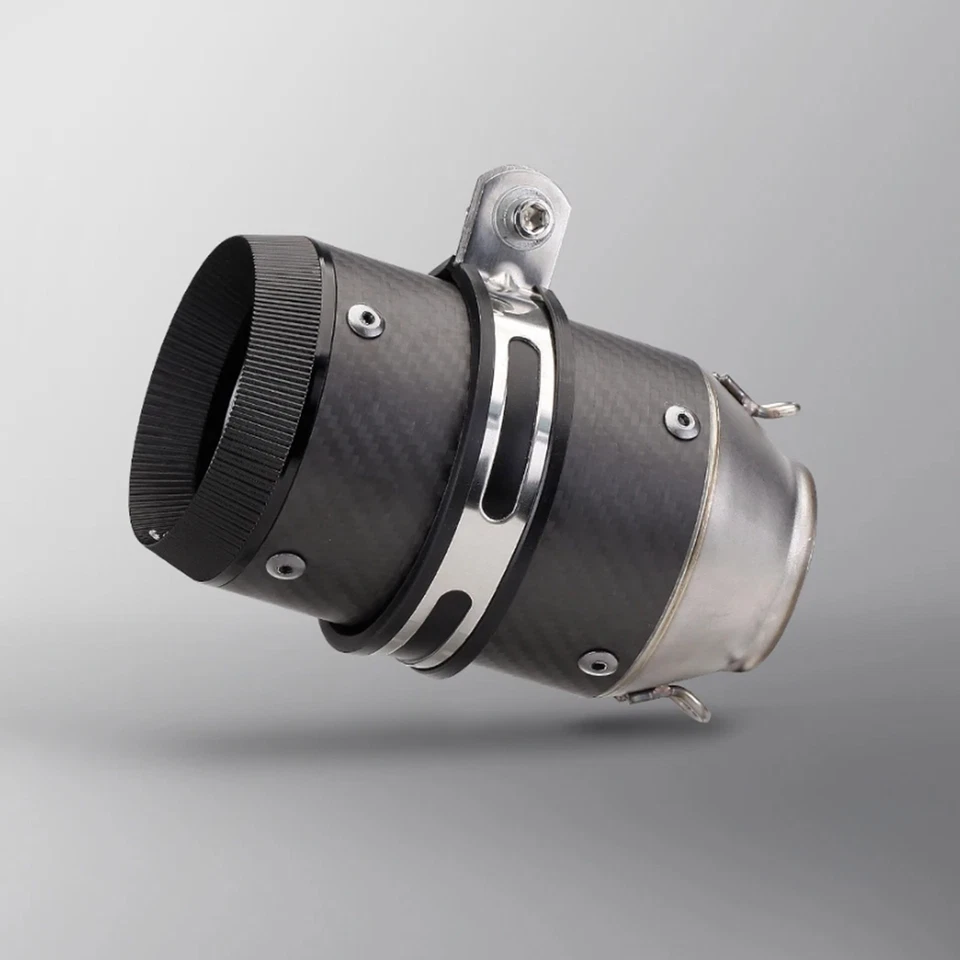 Slip-on Universal Motorcycle Exhaust Muffler Tail Pipe Carbon Fiber For Yamaha Foto 3 de 4