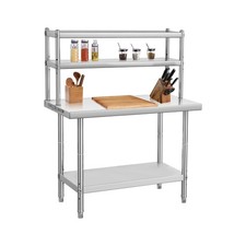 Stainless Steel 39"x24" Work Table with Overshelf ,Commercial Kitchen Prep Table