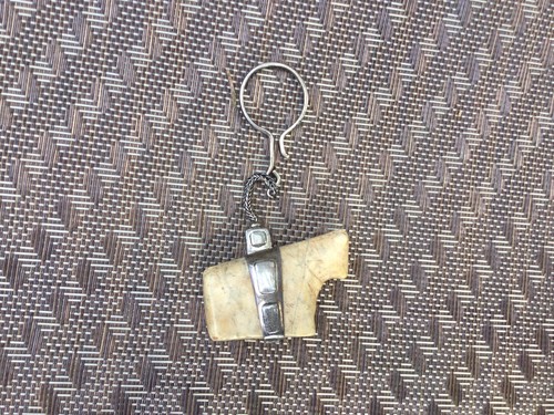 Awesome 1940’s Silver And Stone Native American Indian Zuni Fetish Key Chain - Picture 4 of 6