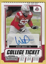 2021 Contenders Draft Picks Wyatt Davis Ohio State RC Auto 38/52