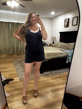 Sleeveless Navy Romper Jumpsuit L Casual Summer