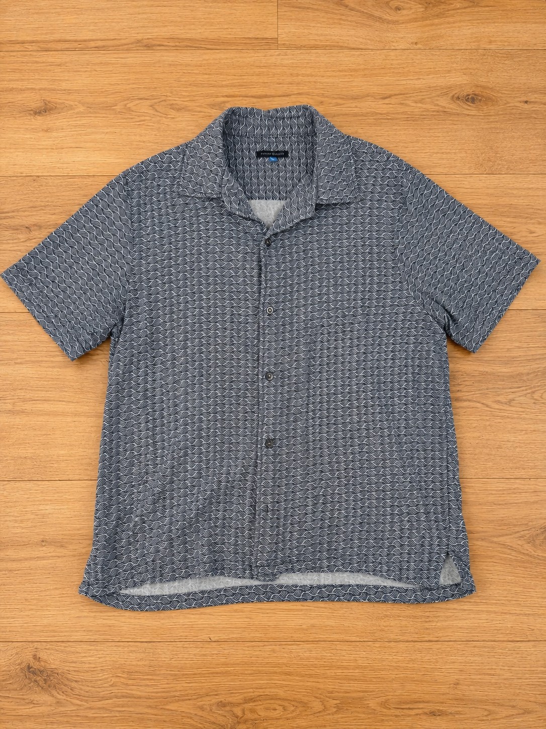 Vince Camuto Men's XL Short Sleeve Button Front Shirt Geometric Print Casual