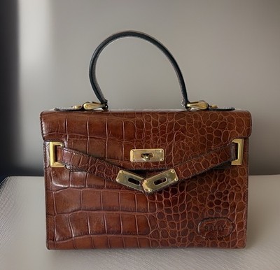 Authentic BALLY Hand bag Brown Leather From Japan 01176
