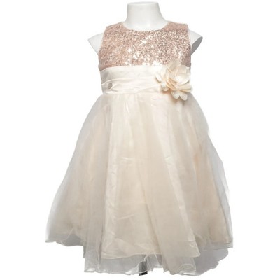 Hello Kitty by Sanrio, Blumenkinderkleid, Größe: 130, Beige/Gold #3co