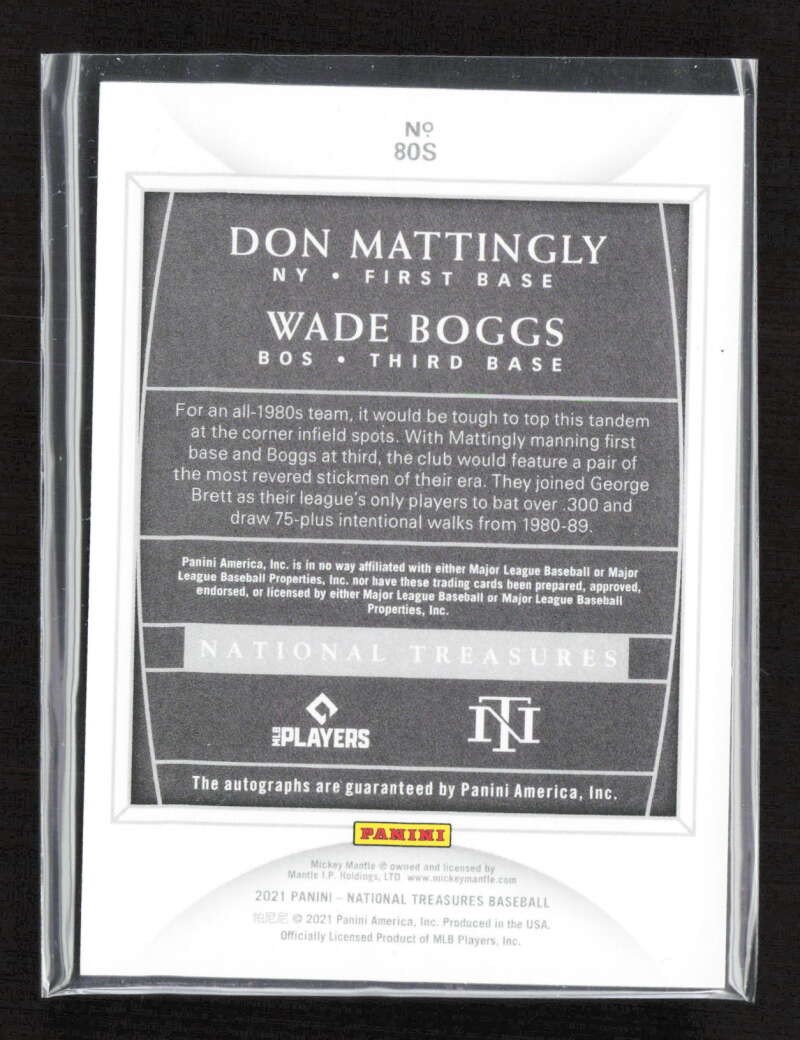 2021 Panini National Treasures Boggs/Mattingly Dual Auto /5 TV10351 view 2