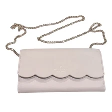 Kate Spade Gemma Crossbody Purse Parchment Chain Scallop Edge Turquoise Inside