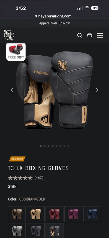 Hayabusa T3 Black/Gold Boxing Gloves 14oz gently used