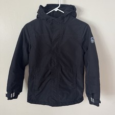 Lands' End Kids Squall Waterproof Insulated Winter Jacket Hooded Black Size L