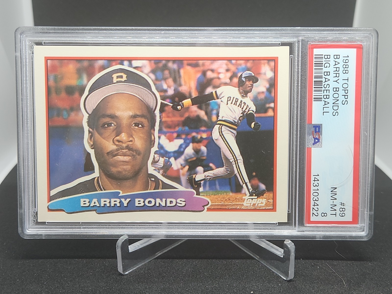 1988 Topps Big - Barry Bonds #89 A* on Back.  PSA 8