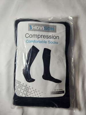 Hoyisox Compression Comfortable Socks Black Wide Calf Extra Large 3X 20-30 mmHg
