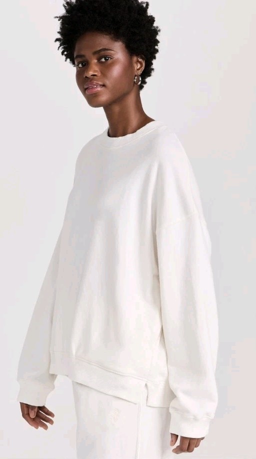 FP Movement All Star Pullover Solid White Sweatsh… - image 1