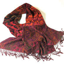 CODELLO 100% Wool Scarf Wrap  Abstract Paisle...