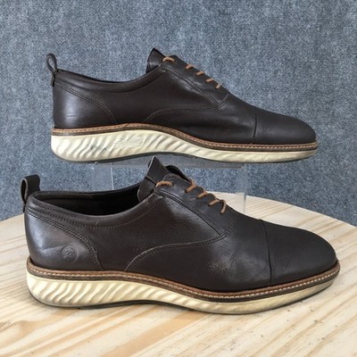 Ecco ST.1 Hybrid Shoes Men 46 Derby Lace Up Casual Cap-Toe Low Top Comfort Brown