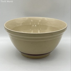 Vintage McCoy Brown Stripe 14 Mixing Bowl Ovenproof USA 14 Inch Large