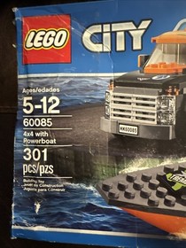 LEGO City 60085 4x4 with Powerboat. Open Damaged Box. Sealed Bags.