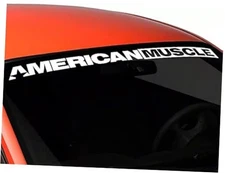 Muscle USA Car Sticker Decal, Truck, Windshield Banner Sticker, 45 x 5 American