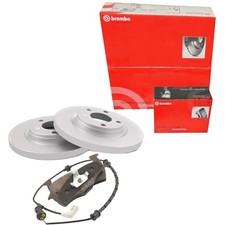 BREMBO Satz Bremsen Bremsscheiben Voll hinten + Bremsbeläge für Fiat Punto 199 