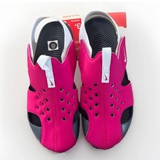 Nike Sunray Protect 2 PS Sandals Size 2 943826-604 Fireberry/Football Grey